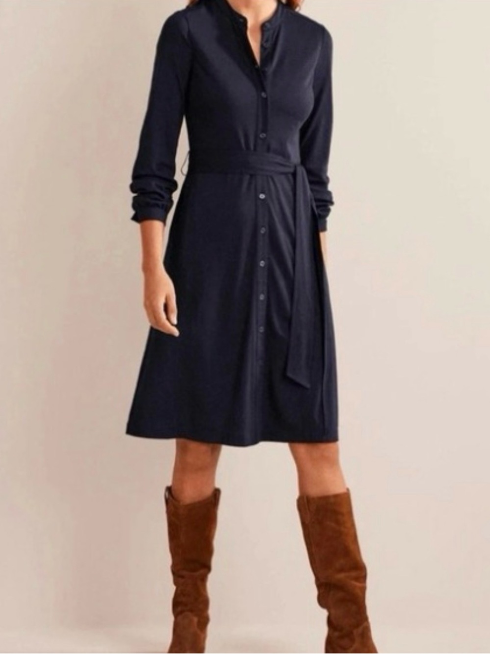 New! Boden Julia Shirt Dress Navy Blue Womens Size 16-18